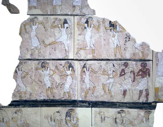 Fragment of Wall Painting Depicting Dancing Girls